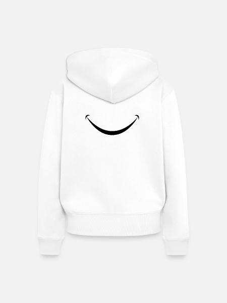 lächeln - Frauen Premium Bio Zip Hoodie - Weiß