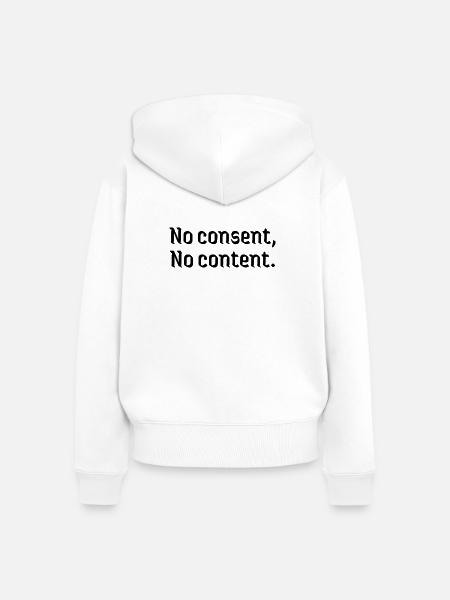 Deepfakes kein Consent kein Content Betroffene - Frauen Premium Bio Zip Hoodie - Weiß
