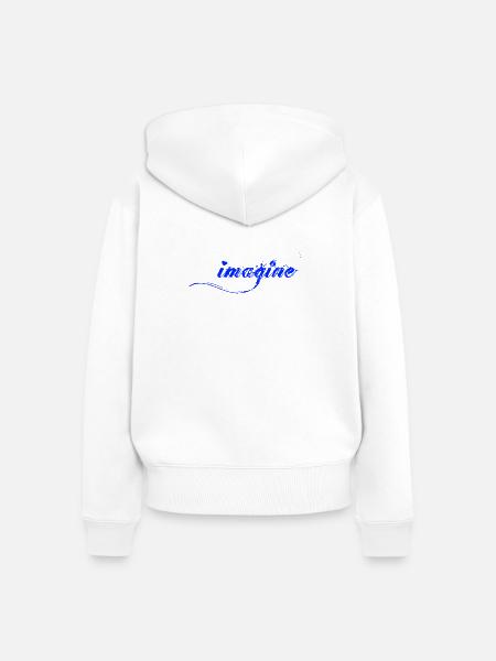 Imagine - Frauen Premium Bio Zip Hoodie - Weiß