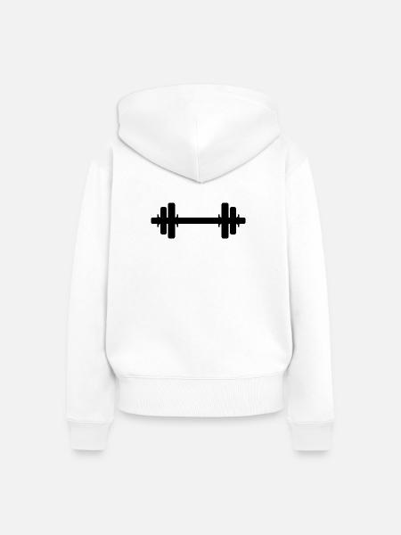 Hantel - Frauen Premium Bio Zip Hoodie - Weiß