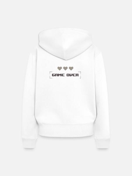 Game Over - Spiel vorbei - Frauen Premium Bio Zip Hoodie - Weiß