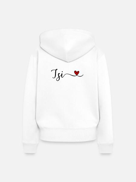 Isi mit Herz - Frauen Premium Bio Zip Hoodie - Weiß