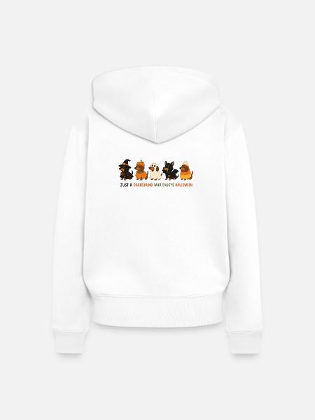 Dackel-Halloween-Crew - Frauen Premium Bio Zip Hoodie - Weiß