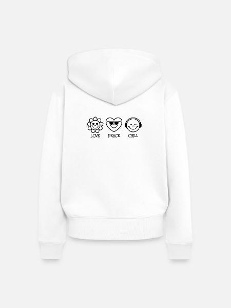 Love Peace Chill - Frauen Premium Bio Zip Hoodie - Weiß