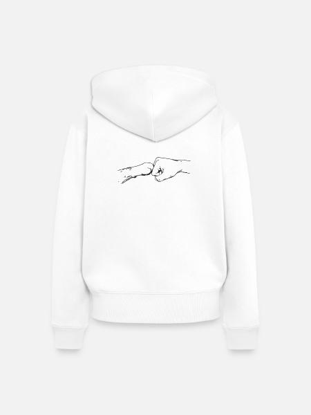 hand-pfote_faust - Frauen Premium Bio Zip Hoodie - Weiß