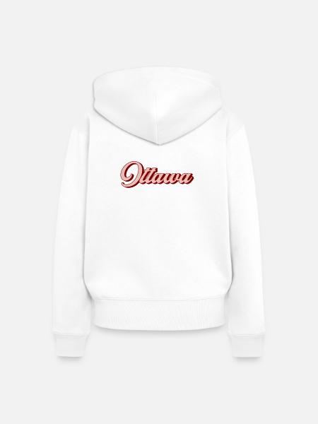 Ottawa Retro Script - Frauen Premium Bio Zip Hoodie - Weiß