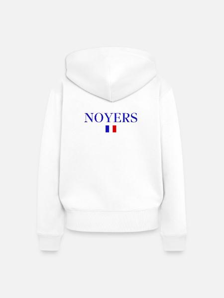 NOYERS-Französisches Flaggendesign - Frauen Premium Bio Zip Hoodie - Weiß