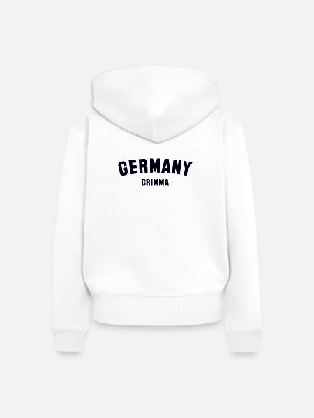 GRIMMA Germany - Frauen Premium Bio Zip Hoodie - Weiß