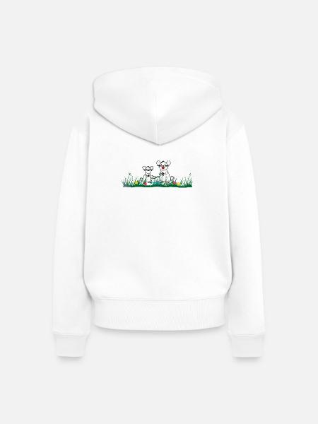 im Gras - Frauen Premium Bio Zip Hoodie - Weiß