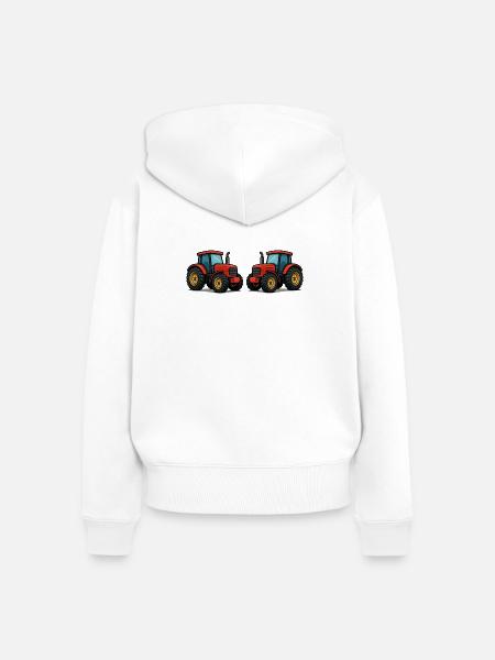 Traktor - Frauen Premium Bio Zip Hoodie - Weiß