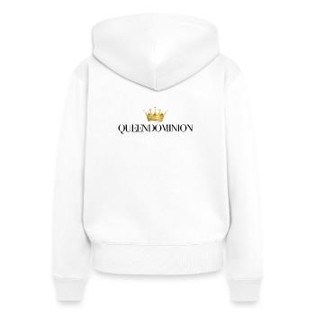 Goldene Krone Auf Schwarz - Frauen Premium Bio Zip Hoodie - Weiß - Hinten - AI Model Female 172 light (172cm)