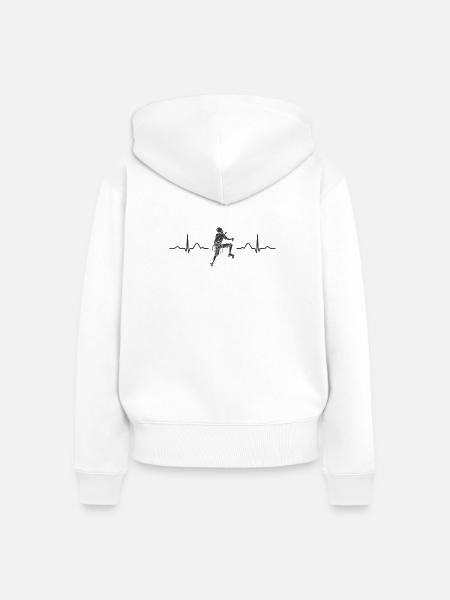 Boulderer Herzschlag Boulder Bouldern - Frauen Premium Bio Zip Hoodie - Weiß