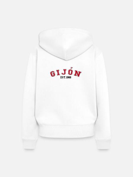 Gijón gegründet 1966 - Frauen Premium Bio Zip Hoodie - Weiß