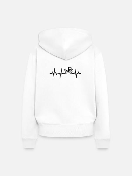 Traktor Pulsschlag - Frauen Premium Bio Zip Hoodie - Weiß