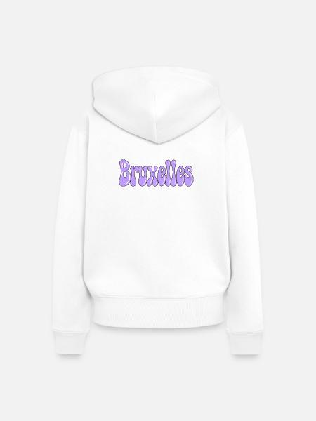 Brüsseler Retro Lila Blase - Frauen Premium Bio Zip Hoodie - Weiß