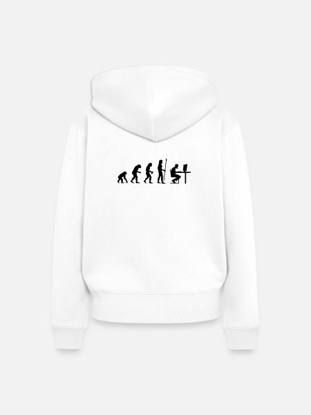 evolution_pc_gamer4 - Frauen Premium Bio Zip Hoodie - Weiß