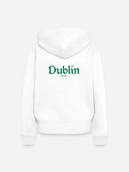 DUBLIN Irland Ireland - Frauen Premium Bio Zip Hoodie - Weiß