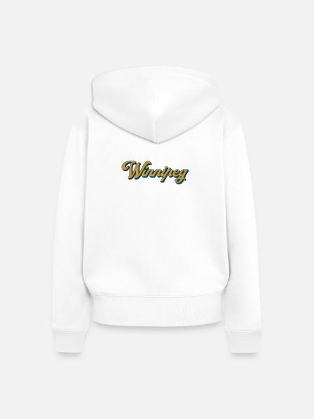 Winnipeg Retro Script - Frauen Premium Bio Zip Hoodie - Weiß