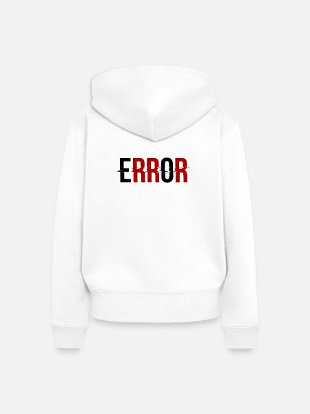 Error Fehlermeldung Glitch-Design - Frauen Premium Bio Zip Hoodie - Weiß