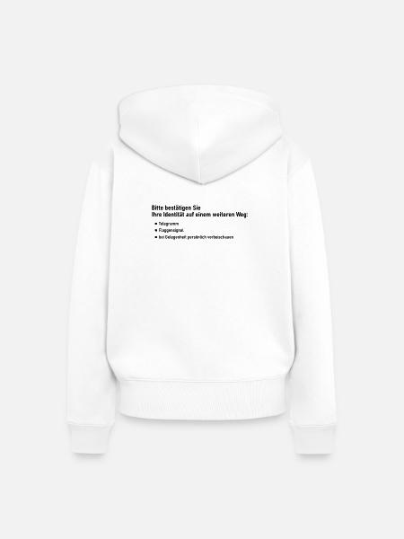 Bestätigung - Frauen Premium Bio Zip Hoodie - Weiß