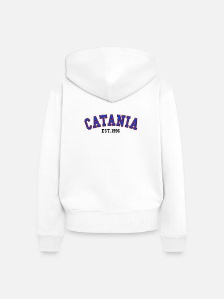 Catania gegründet 1996 - Frauen Premium Bio Zip Hoodie - Weiß