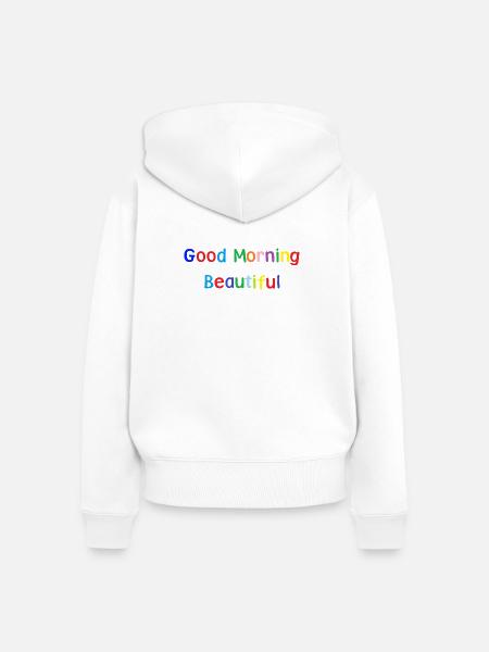 Good Morning - Frauen Premium Bio Zip Hoodie - Weiß