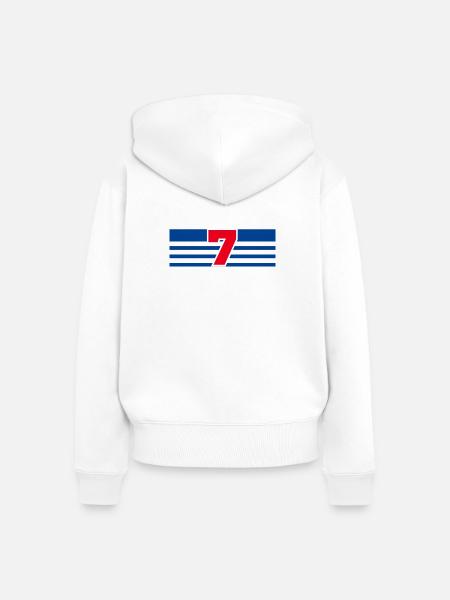 Nummer 7 Frankreich - Frauen Premium Bio Zip Hoodie - Weiß