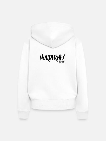 Norderney_2026 - Frauen Premium Bio Zip Hoodie - Weiß