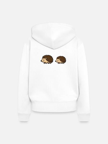 Pixeligel Duo - Frauen Premium Bio Zip Hoodie - Weiß