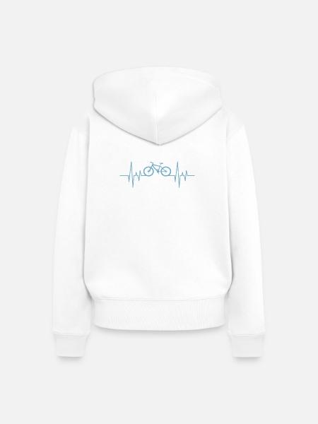 Herzschlag Fahrrad Radfahrer Geschenk - Frauen Premium Bio Zip Hoodie - Weiß
