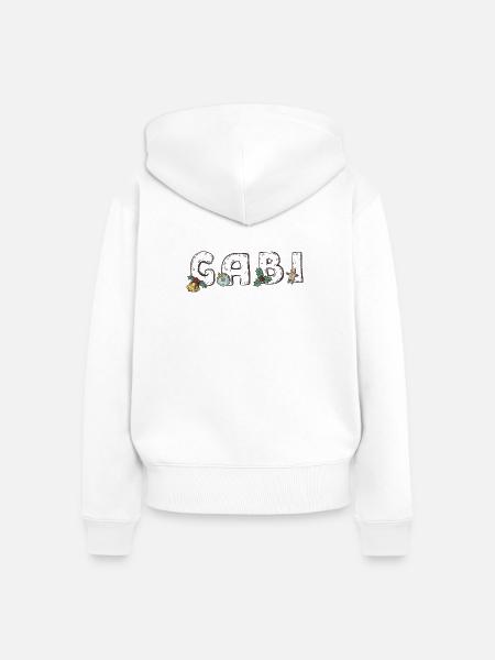 Gabi Weihnachtsbuchstaben  - Frauen Premium Bio Zip Hoodie - Weiß