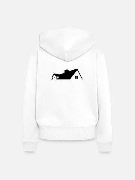 Logo Haus einfaches Logo - Frauen Premium Bio Zip Hoodie - Weiß