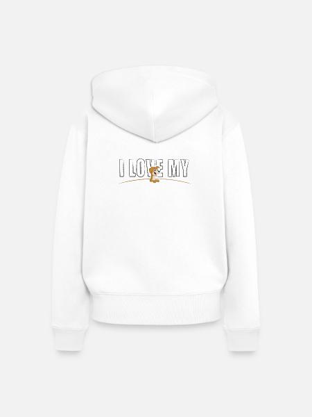 I love my Dog - Frauen Premium Bio Zip Hoodie - Weiß
