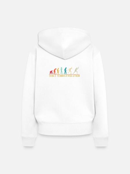 Tischtennis Evolution Progression Design - Frauen Premium Bio Zip Hoodie - Weiß