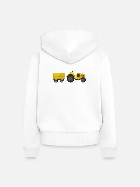 Traktor - Frauen Premium Bio Zip Hoodie - Weiß