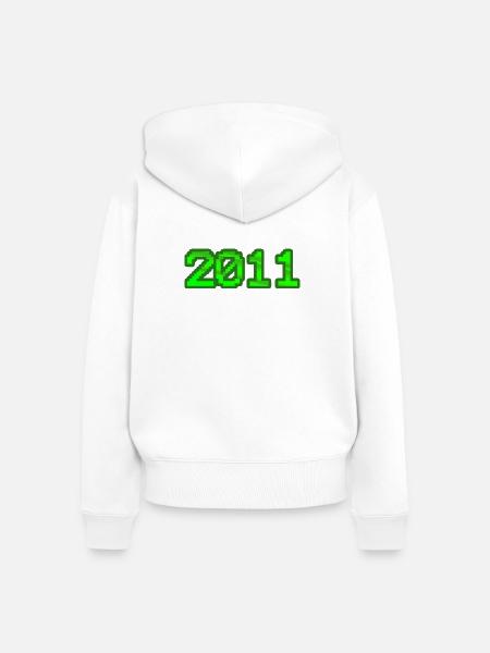 Computer 2011 - Frauen Premium Bio Zip Hoodie - Weiß