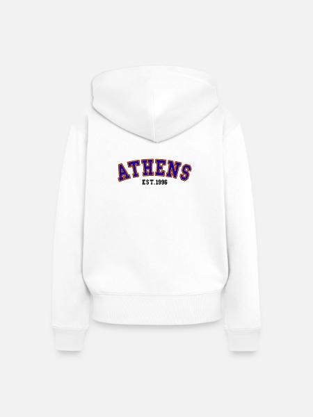 Athen gegründet 1996 - Frauen Premium Bio Zip Hoodie - Weiß
