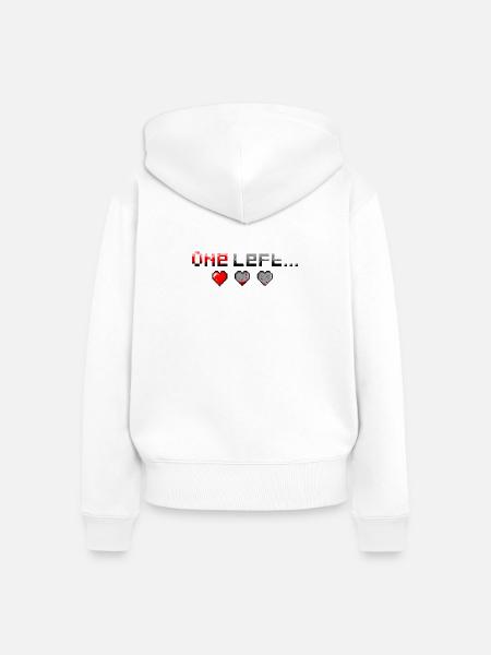 Pixel Art One Heart Left - Frauen Premium Bio Zip Hoodie - Weiß