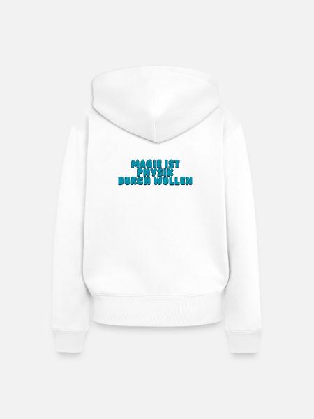 Magie ist Physik durch Wollen - Frauen Premium Bio Zip Hoodie - Weiß