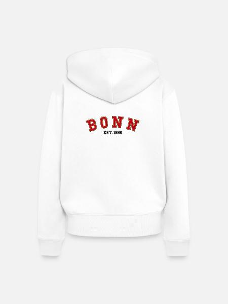 Bonn gegründet 1996 - Frauen Premium Bio Zip Hoodie - Weiß