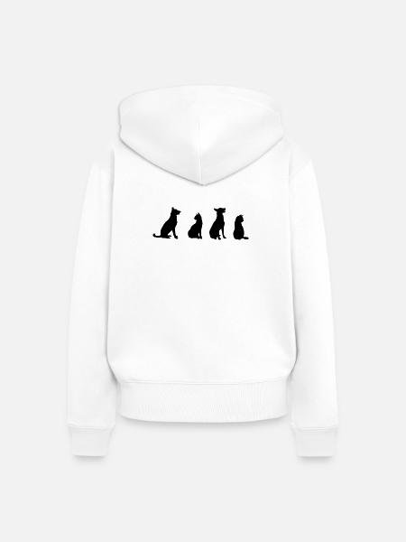 Katzen und Hunde - Frauen Premium Bio Zip Hoodie - Weiß