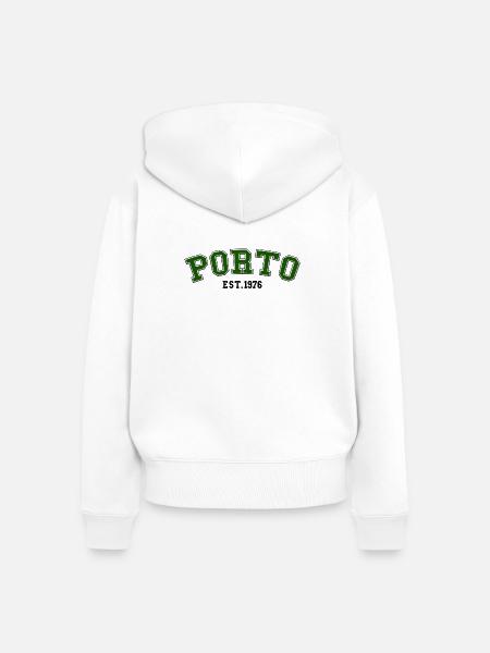 Porto gegründet 1976 - Frauen Premium Bio Zip Hoodie - Weiß