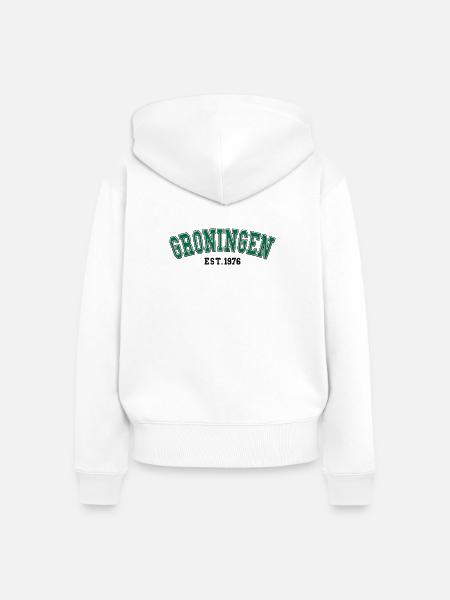 Groningen gegründet 1976 - Frauen Premium Bio Zip Hoodie - Weiß