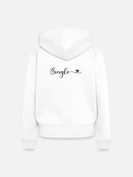 Single handgeschriebener Schriftzug mit Herz - Frauen Premium Bio Zip Hoodie - Weiß