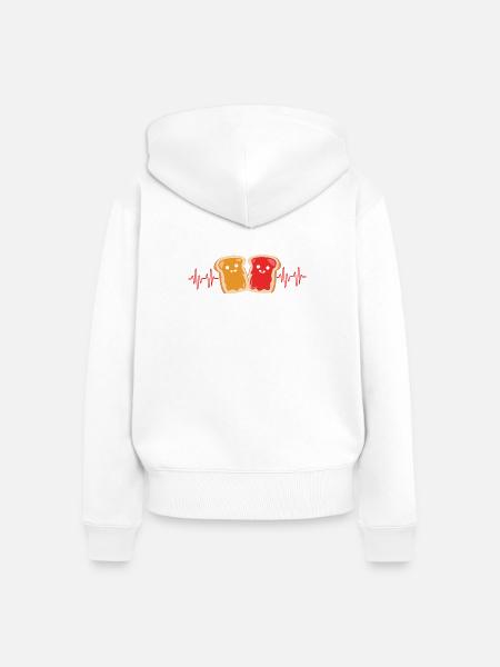 Erdnussbutter - Frauen Premium Bio Zip Hoodie - Weiß