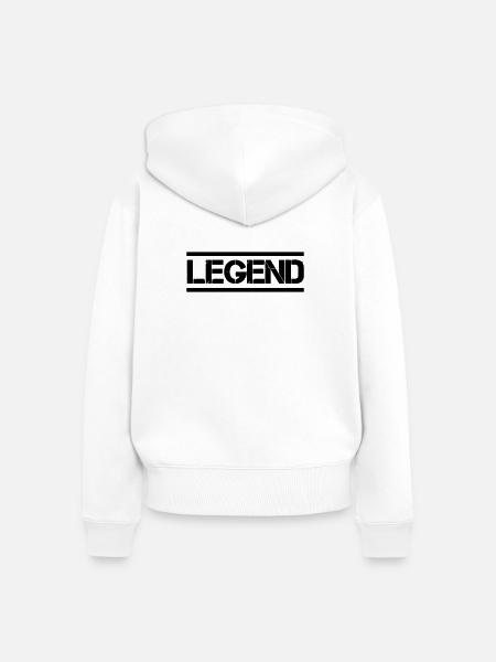 Legend, - Frauen Premium Bio Zip Hoodie - Weiß