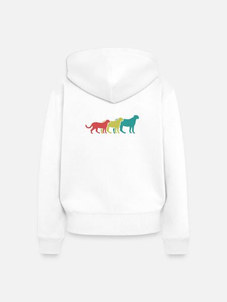 Geparden Trio Retro Style - Frauen Premium Bio Zip Hoodie - Weiß