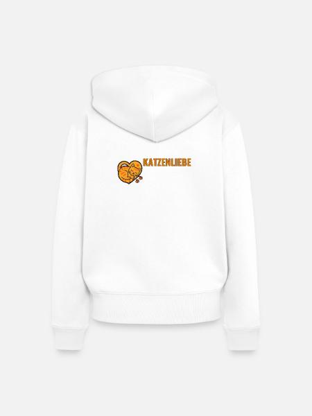 Katzenliebe für echte Katzenfans. - Frauen Premium Bio Zip Hoodie - Weiß