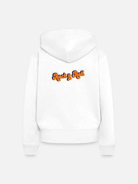 Rock and Roll Design Retro - Frauen Premium Bio Zip Hoodie - Weiß