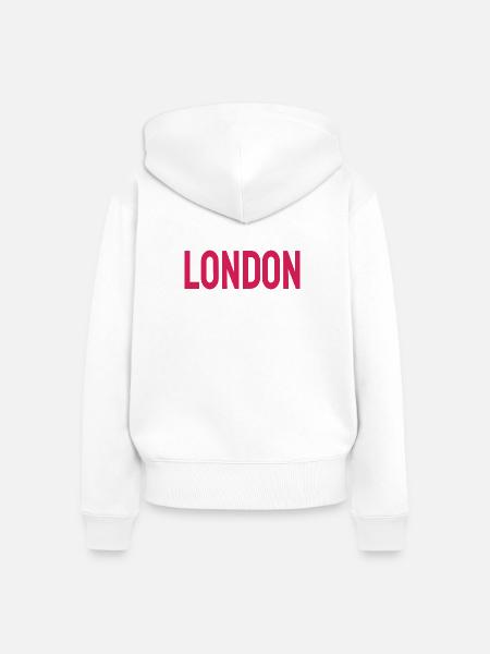 London - Frauen Premium Bio Zip Hoodie - Weiß